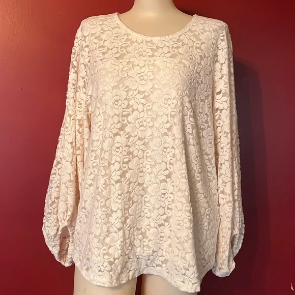 BNWOT Maurices classy off white lined floral top - Picture 1 of 15